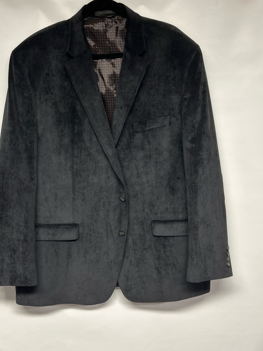 Chaps Men's Gray Two-Button Velvet Blazer